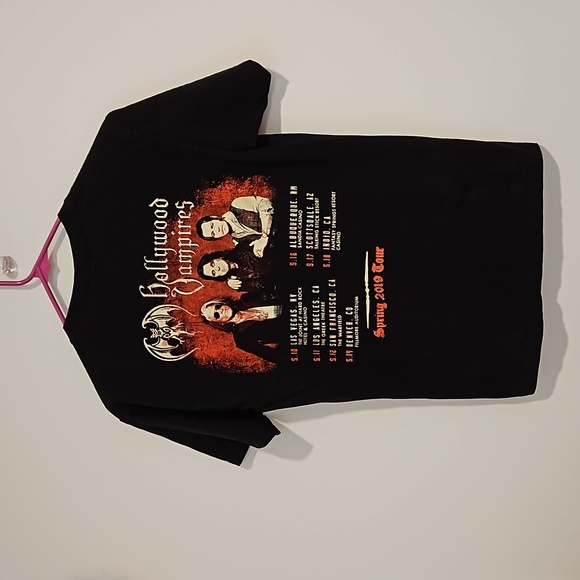 'Hollywood Vampires' Spring 2019 Tour graphic tee Joe Perry Alice Cooper J. Depp - Picture 6 of 6
